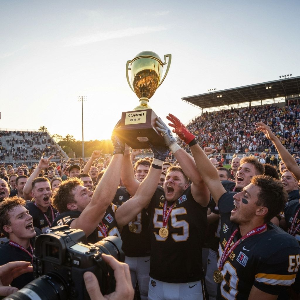 Siegerehrung DAHSC Ü32 - Team hebt Pokal
